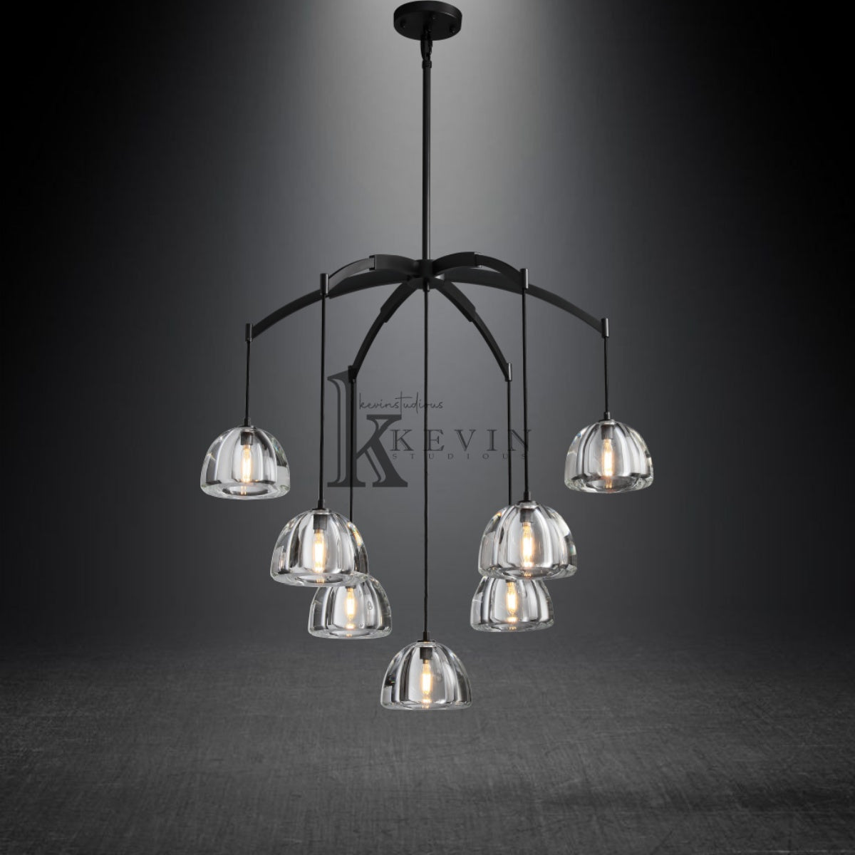 Hannah Glass Round Modern Chandelier 36'', 48", 60"