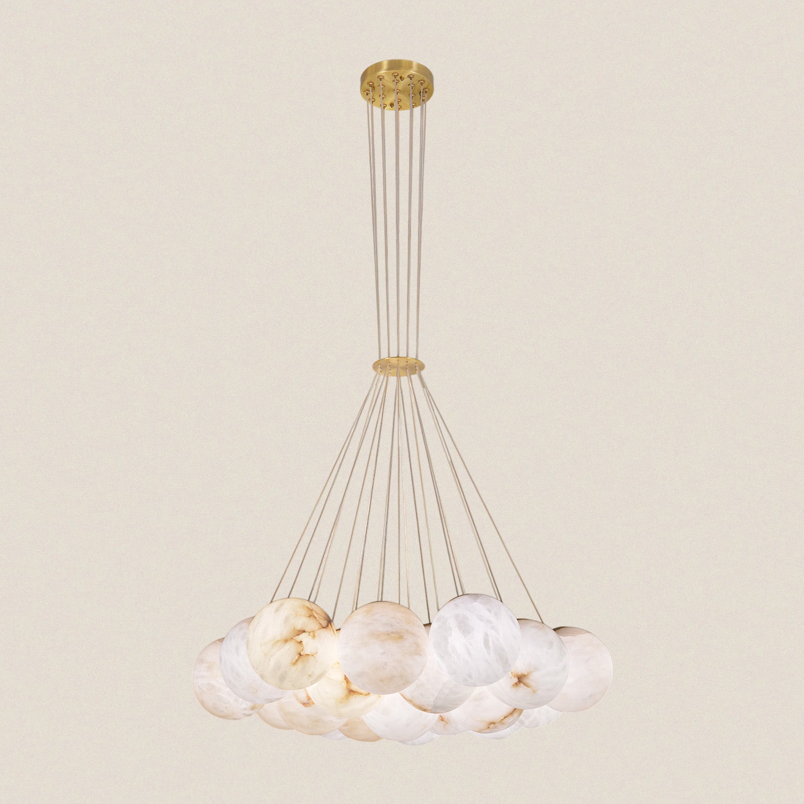 Modern Alabaster Globe Chandelier