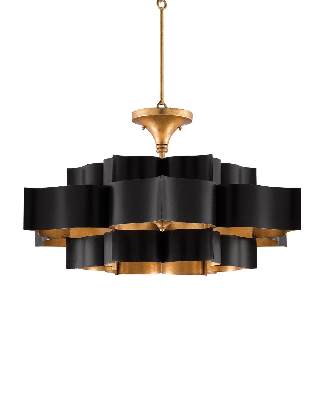 Grand Lotus Large Black Chandelier NORMAL Lotus   