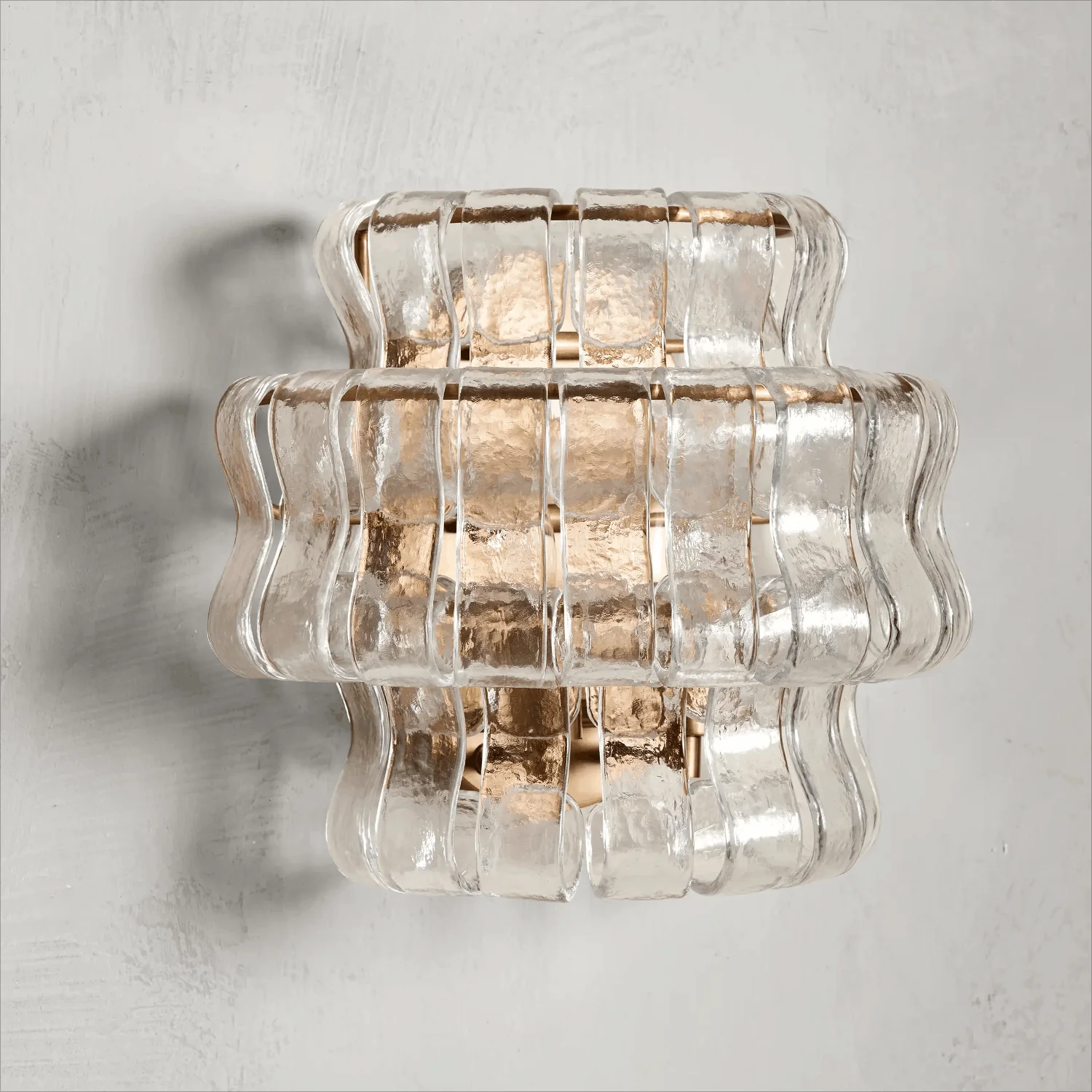 Evadne Modern Glass Bedroom Wall Sconces wall sconce for bedroom,wall sconce for dining room,wall sconce for stairways,wall sconce for foyer,wall sconce for bathrooms,wall sconce for kitchen,wall sconce for living room Kevin Studio Inc Brass Clear 