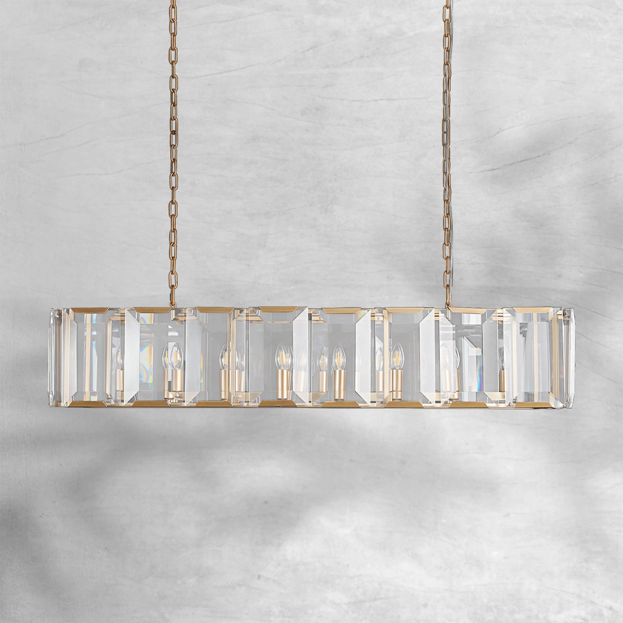 Harlew Crystal Rectangle Chandelier 42"54"62"74"