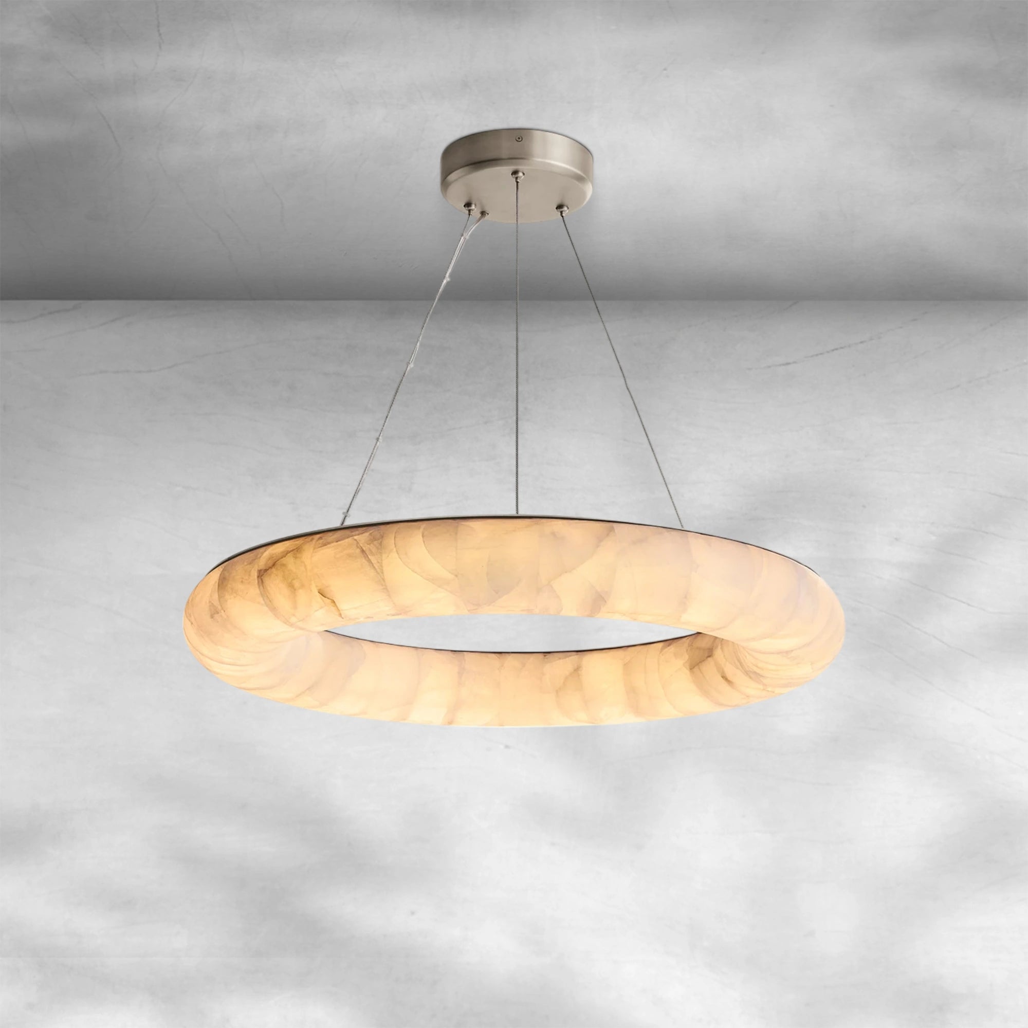 Rivaga Lisse Alabaster Round Chandelier 31" 41" 61"D