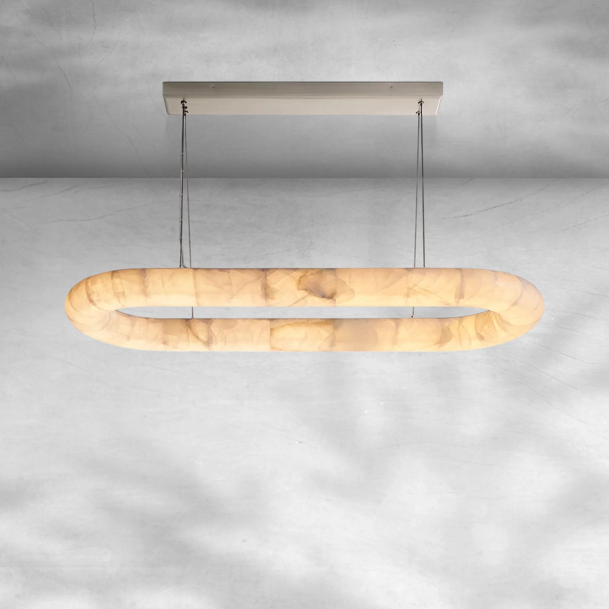 Rivaga Lisse Alabaster Oval Chandelier 57" 74"