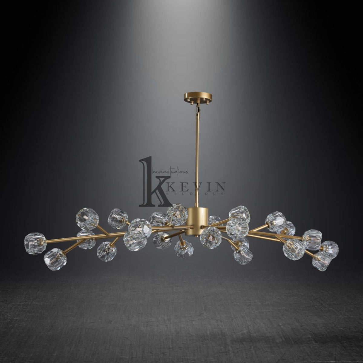 Kristal modern crystal ball round chandelier 24", 36", 48", 60", 72. Crystal ball colors available (Clear/Smoky).