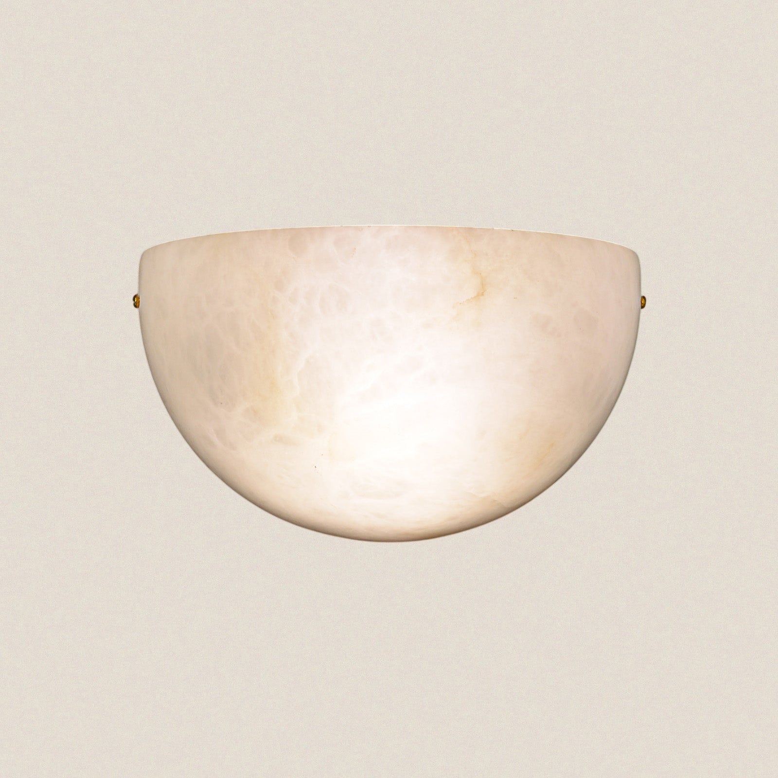 Natural Alabaster Half Dome Design Wall Sconce