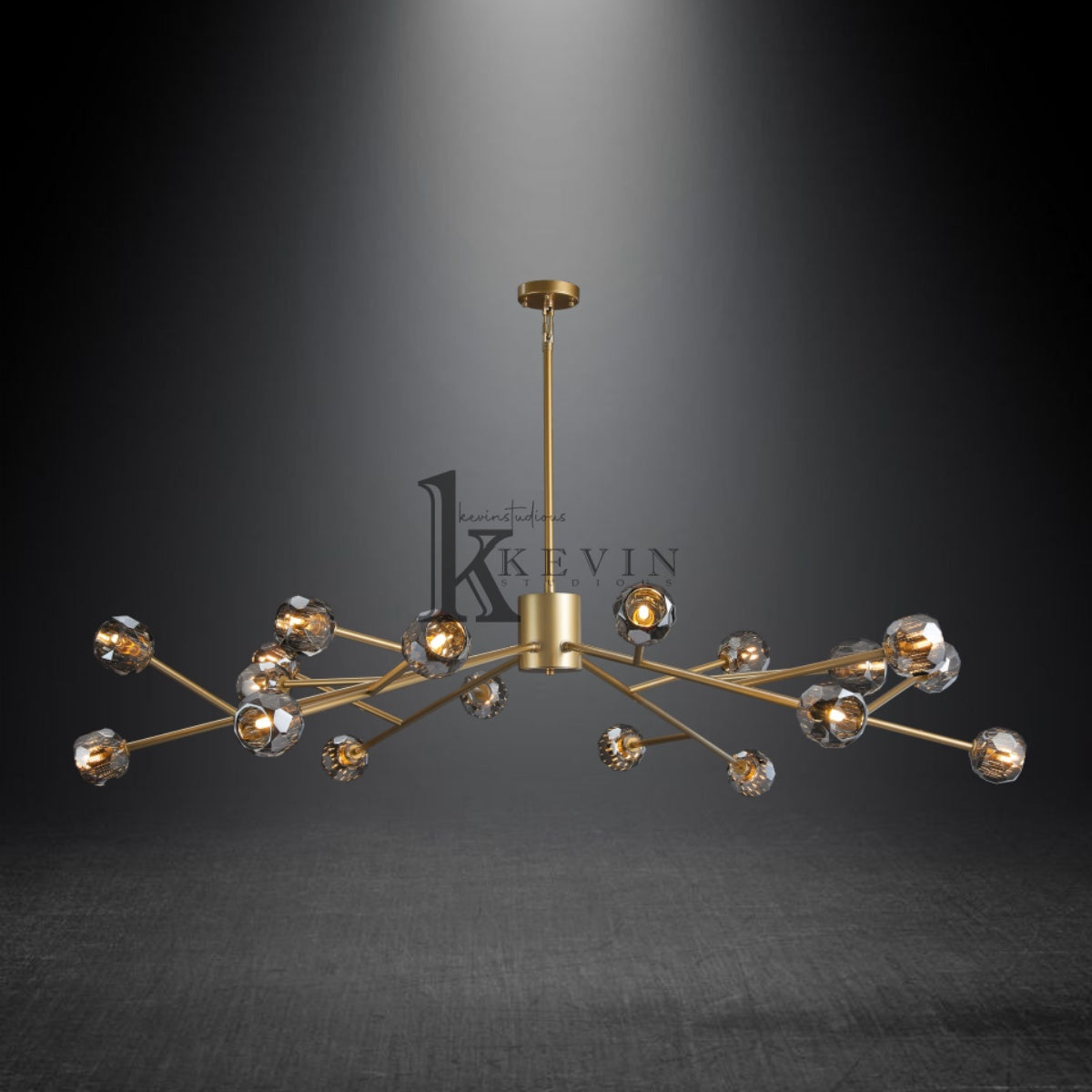 Kristal modern crystal ball round chandelier 24", 36", 48", 60", 72. Crystal ball colors available (Clear/Smoky).