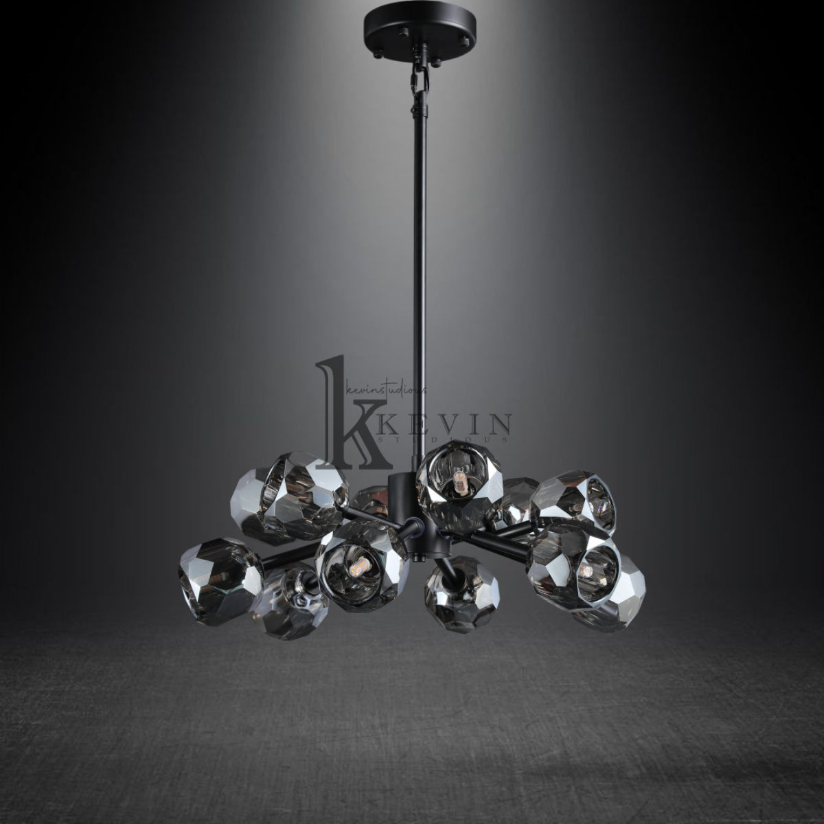 Kristal modern crystal ball round chandelier 24", 36", 48", 60", 72. Crystal ball colors available (Clear/Smoky).