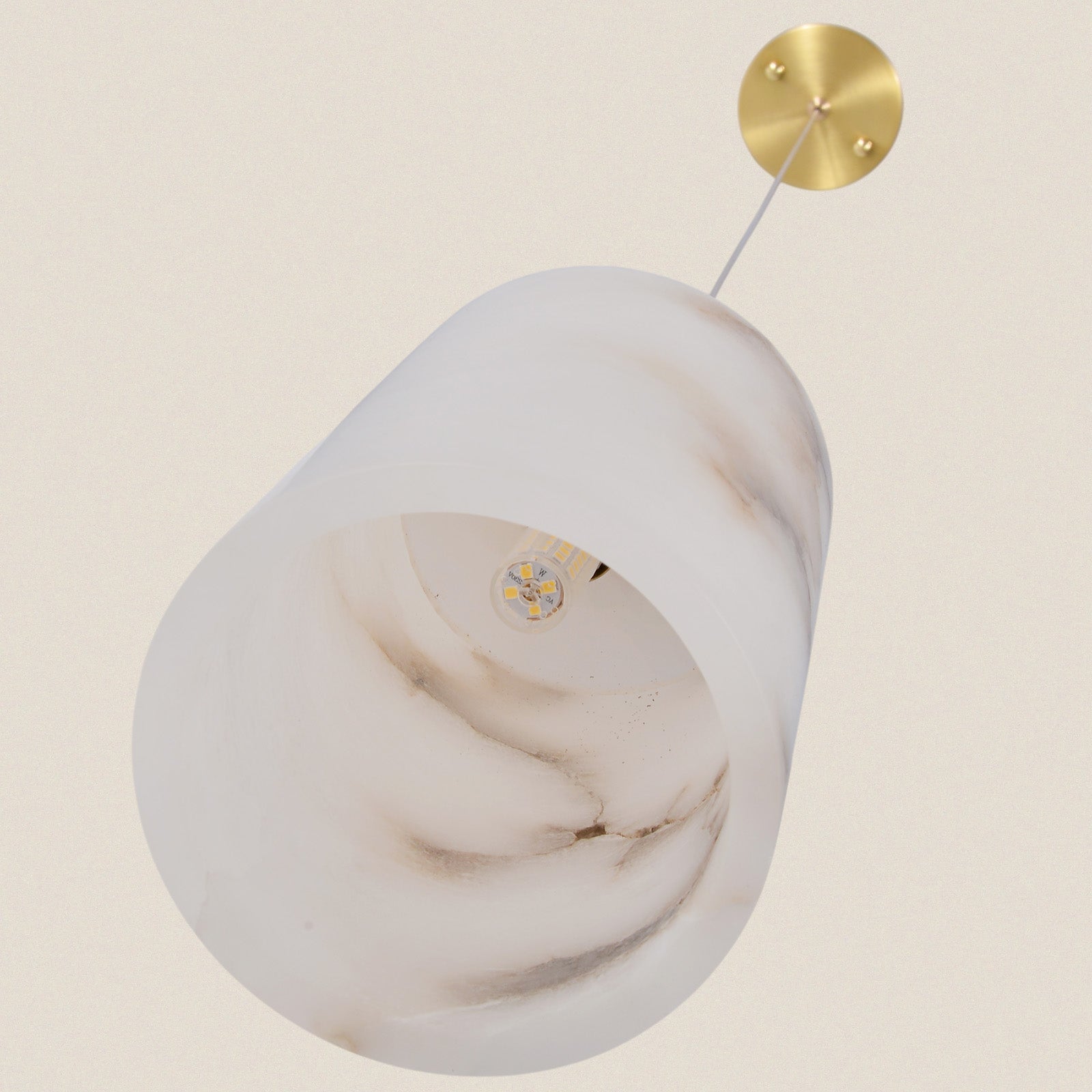 Modern Alabaster Cylinder Pendant Light