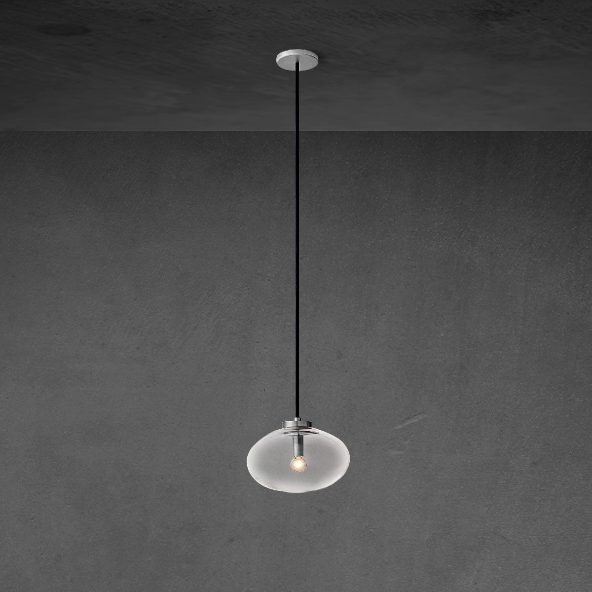 Cabrlet Clear Glass Pendant 10"