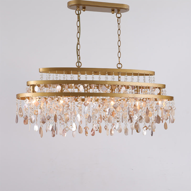 Seraphina Vintage French Crystal Shell Chandelier  Kevin Studio   