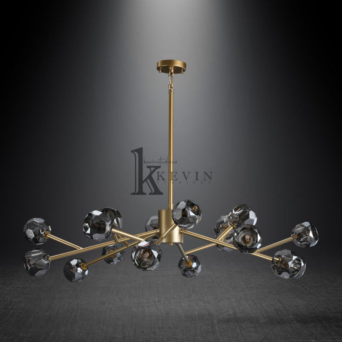 Kristal modern crystal ball round chandelier 24", 36", 48", 60", 72. Crystal ball colors available (Clear/Smoky).