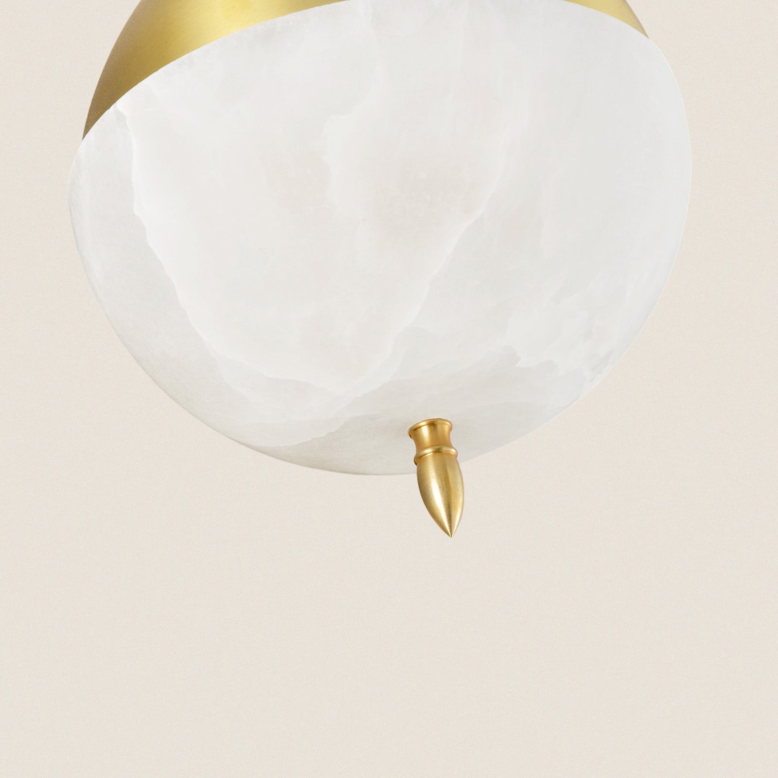 Modern Half-Sphere Alabaster Pendant Light