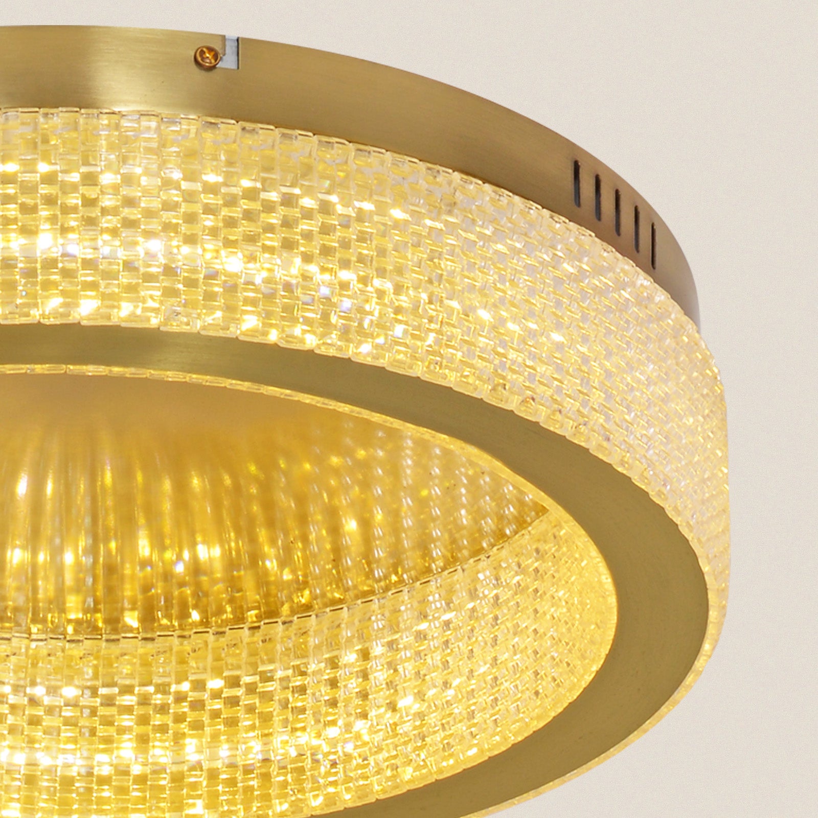 Modern Crystal Gold Flush Mount Ceiling Light