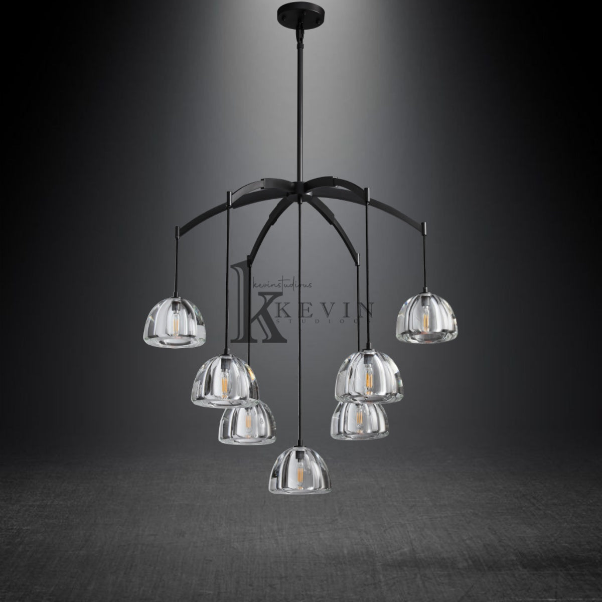 Hannah Glass Round Modern Chandelier 36'', 48", 60"