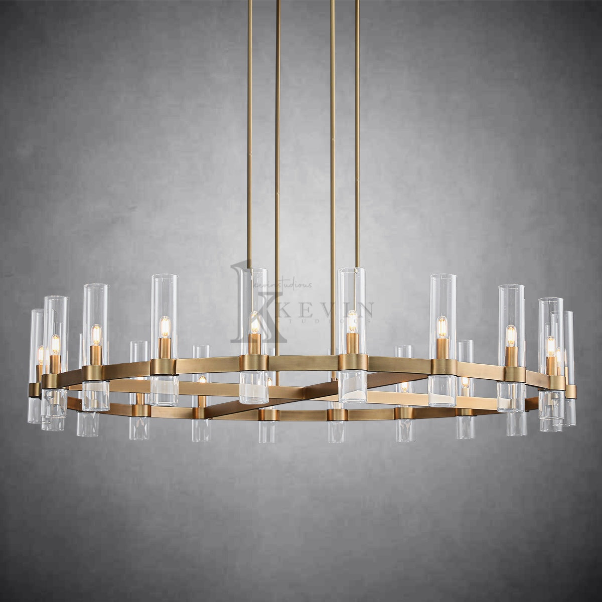 Ravel Modern Round Glass Chandelier 36", 48", 60"