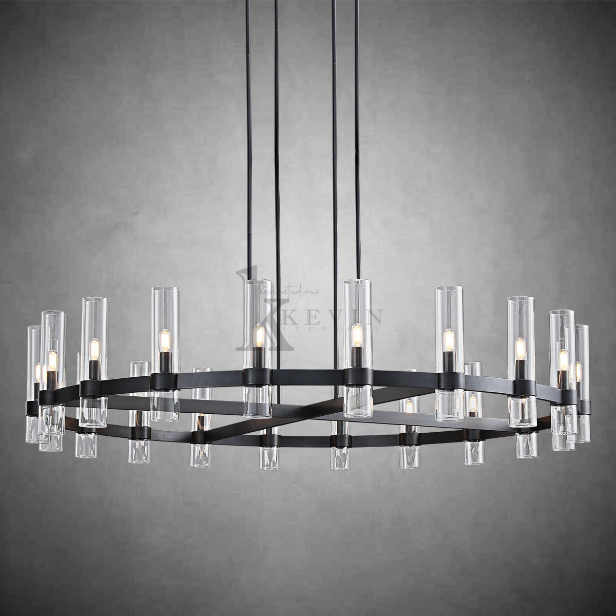 Ravel Modern Round Glass Chandelier 36", 48", 60"