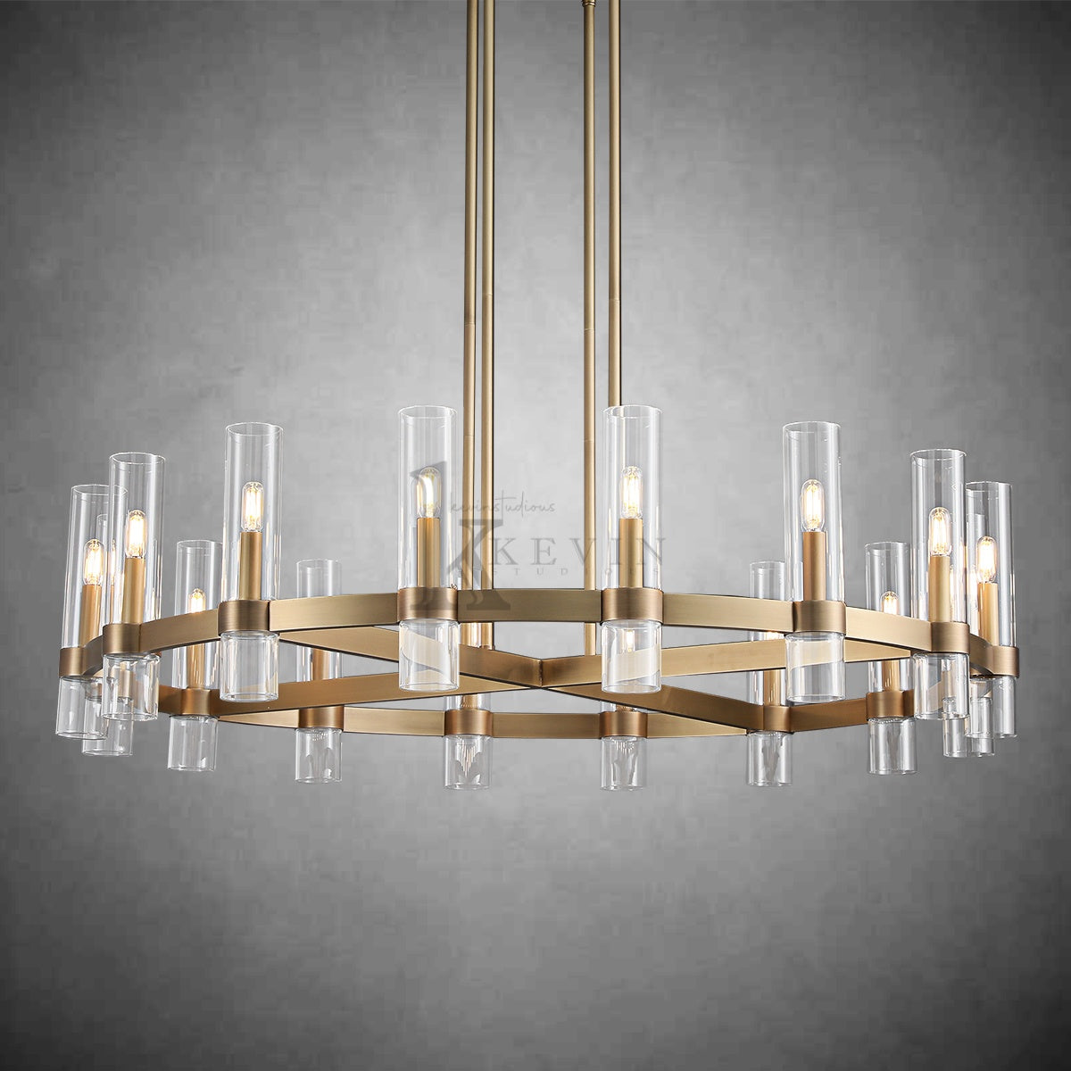 Ravel Modern Round Glass Chandelier 36", 48", 60"