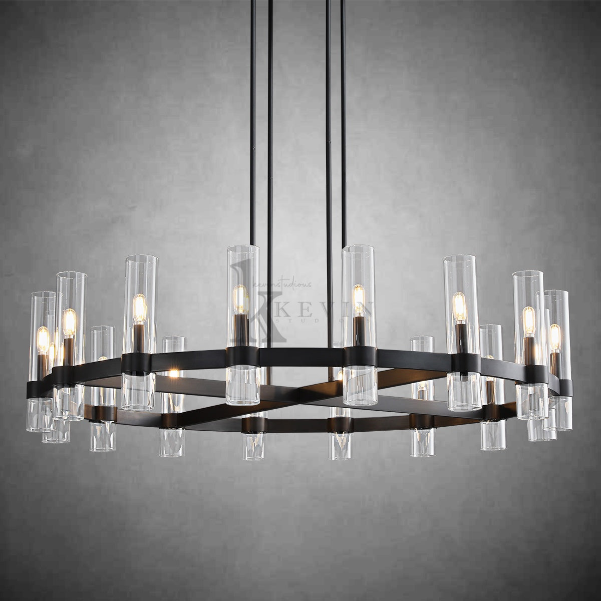 Ravel Modern Round Glass Chandelier 36", 48", 60"