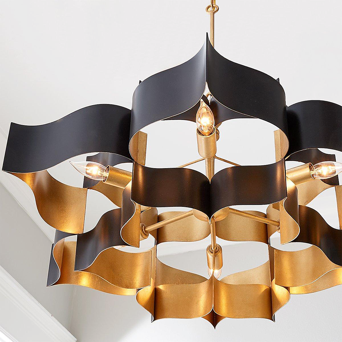 Grand Lotus Large Black Chandelier NORMAL Lotus   