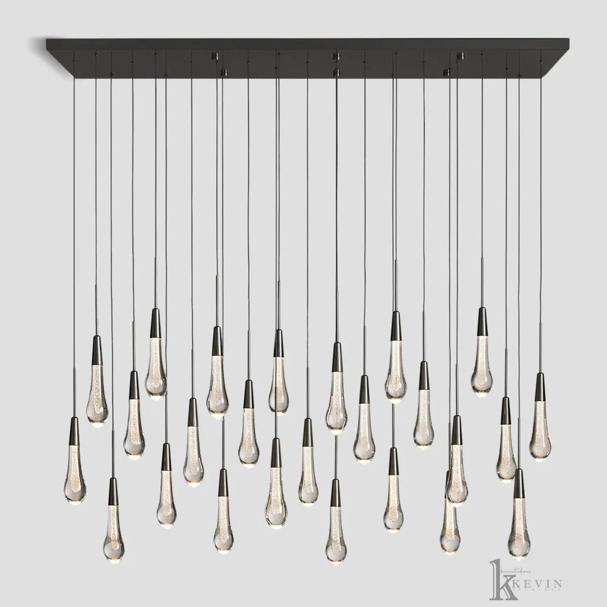 Soltaire Luminara Teardrop Modern Glass Linear Chandelier Chandelier Kevin Studio Inc   