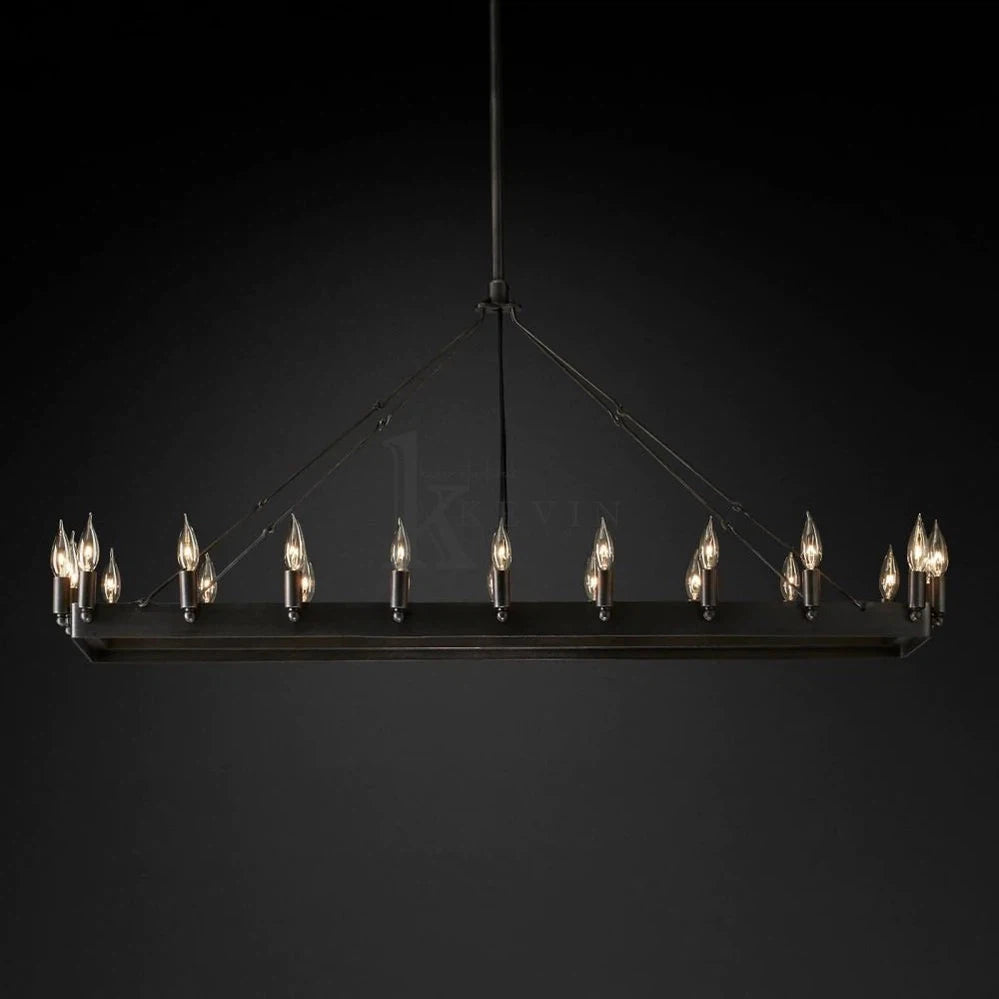 Kollie Vintage Rectangular Chandelier 41“, 52" chandelier Kevin Studio Inc 52" Matte Black Candelabra