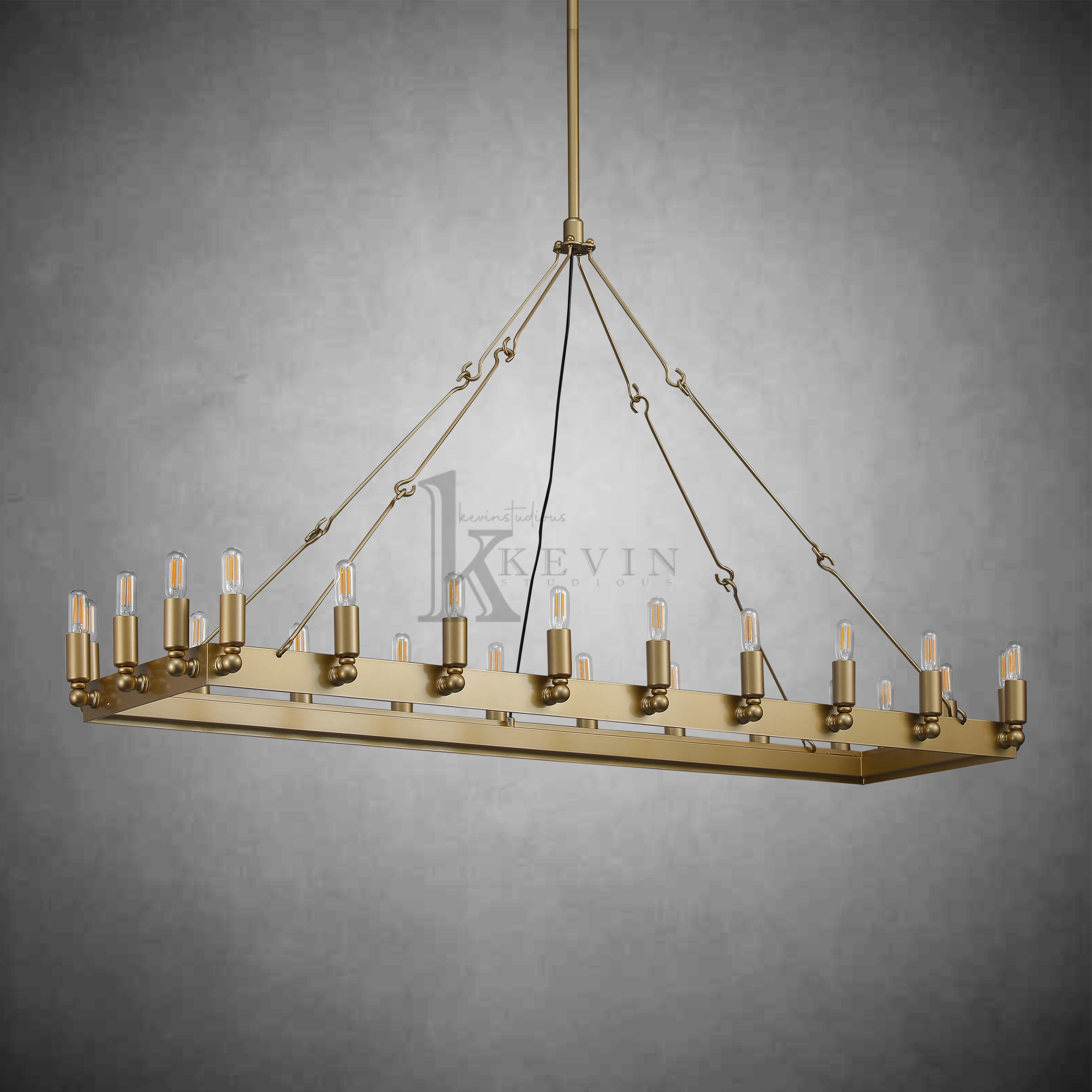 Dania Vintage Rectangular Chandelier 41“, 52"