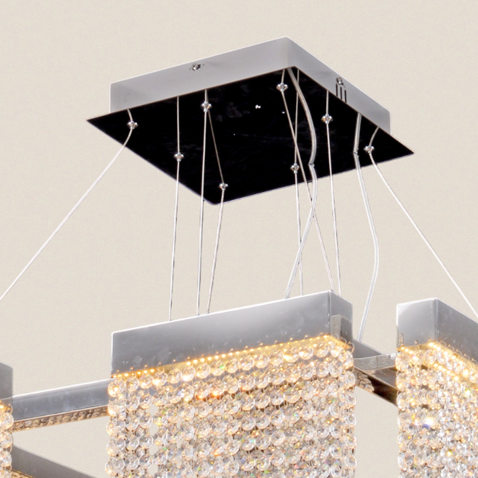 Modern Rectangular Crystal Chandelier