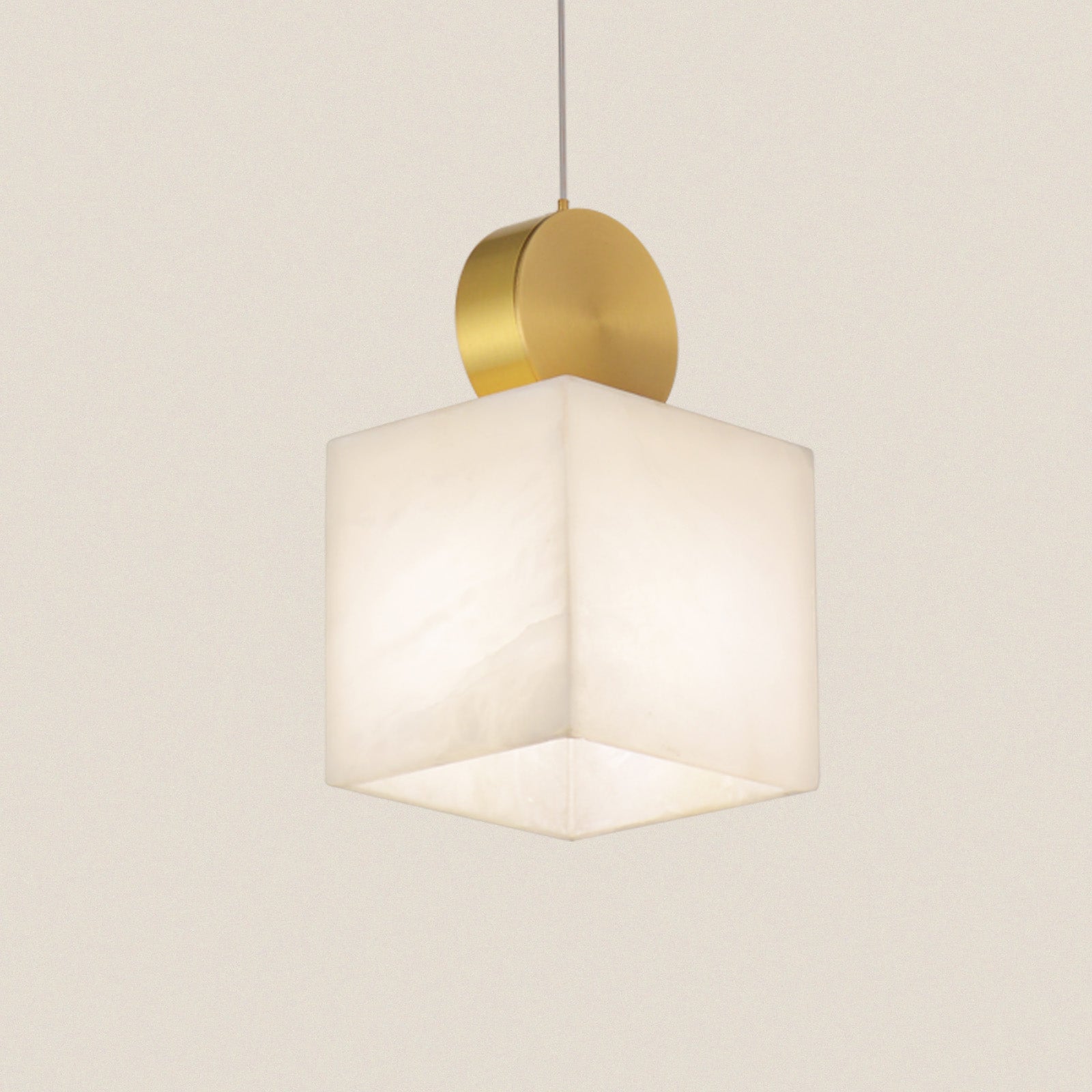 Modern Cube Alabaster Pendant Light