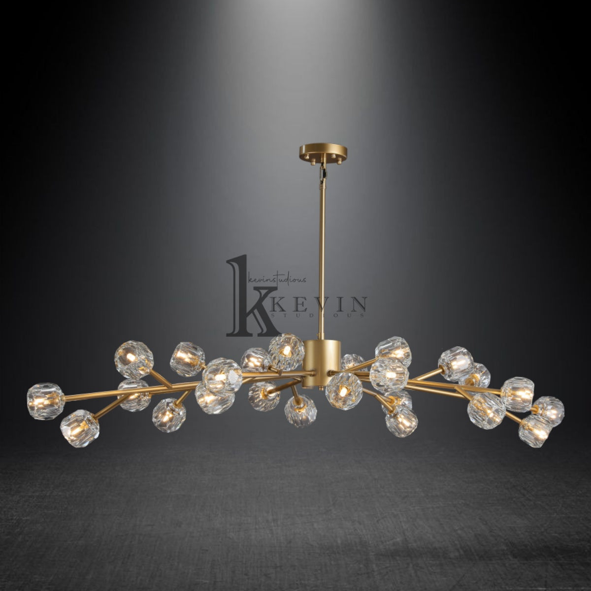 Kristal modern crystal ball round chandelier 24", 36", 48", 60", 72. Crystal ball colors available (Clear/Smoky).