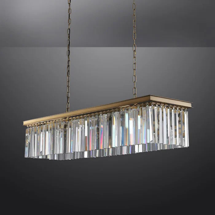 Rhysol Crystal Rectangular Chandelier 49", 59"