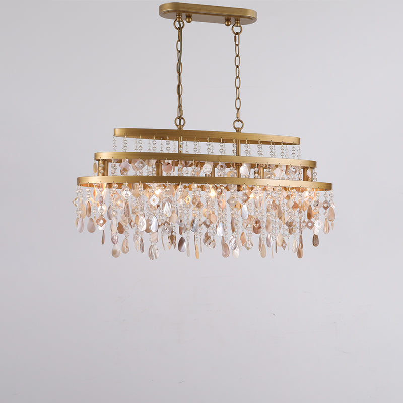 Seraphina Vintage French Crystal Shell Chandelier  Kevin Studio   