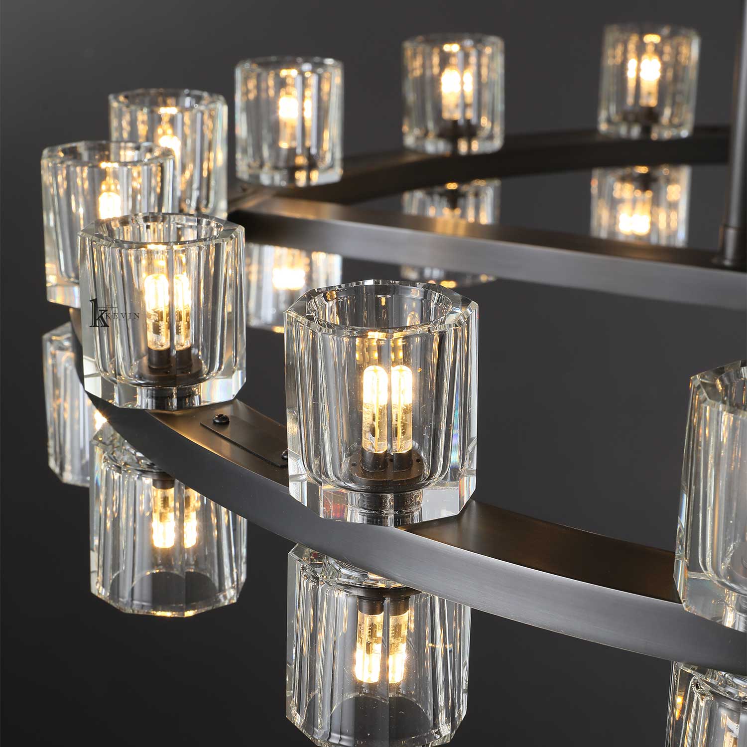 Avelon Crystal 2-Tier Round  Chandelier 60"