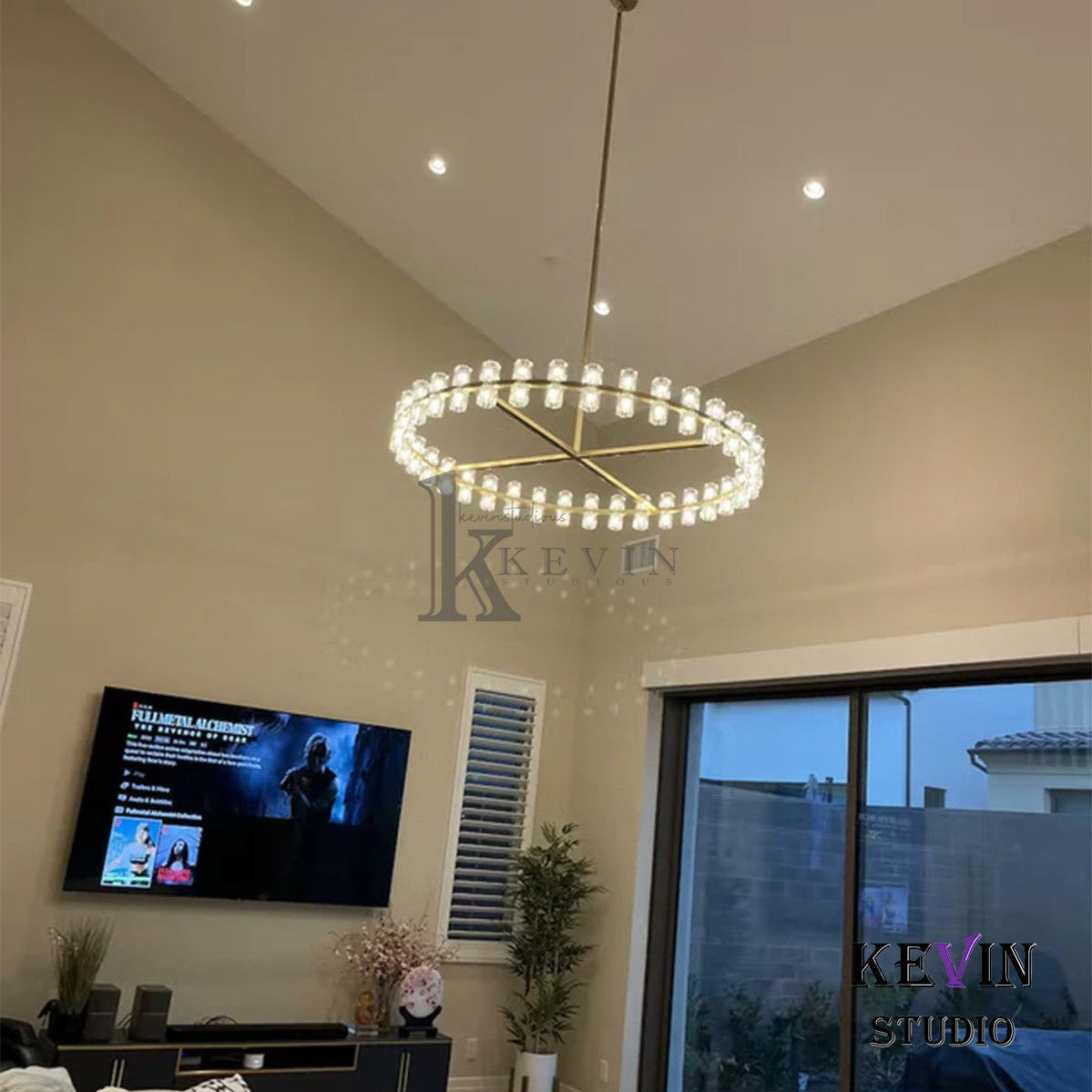 Aminda Modern Round Crystal Chandelier Light For Living Room 36", 48", 60" chandelier Kevin Studio Inc   