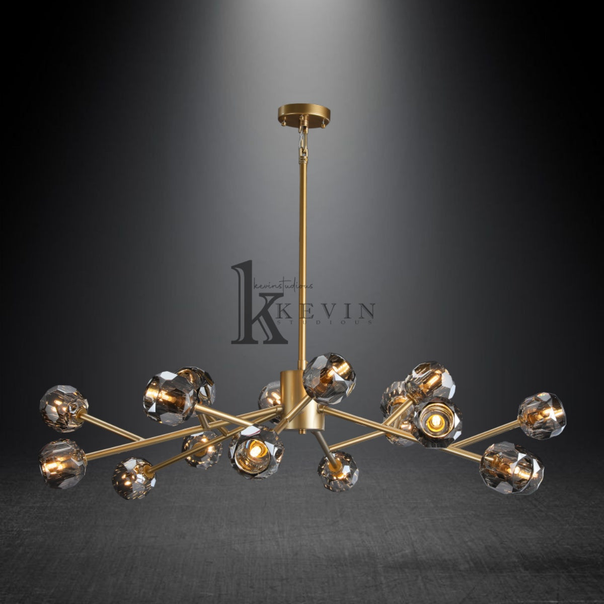 Kristal modern crystal ball round chandelier 24", 36", 48", 60", 72. Crystal ball colors available (Clear/Smoky).