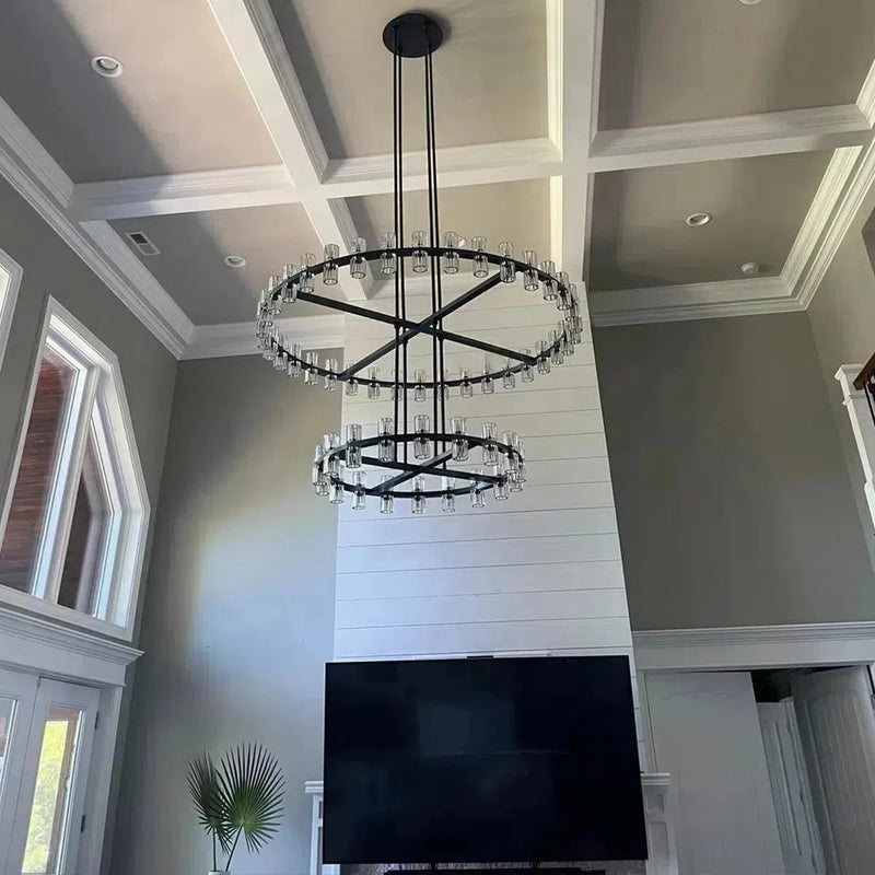 Arcachen Crystal Round 2-Tier Chandelier 60"