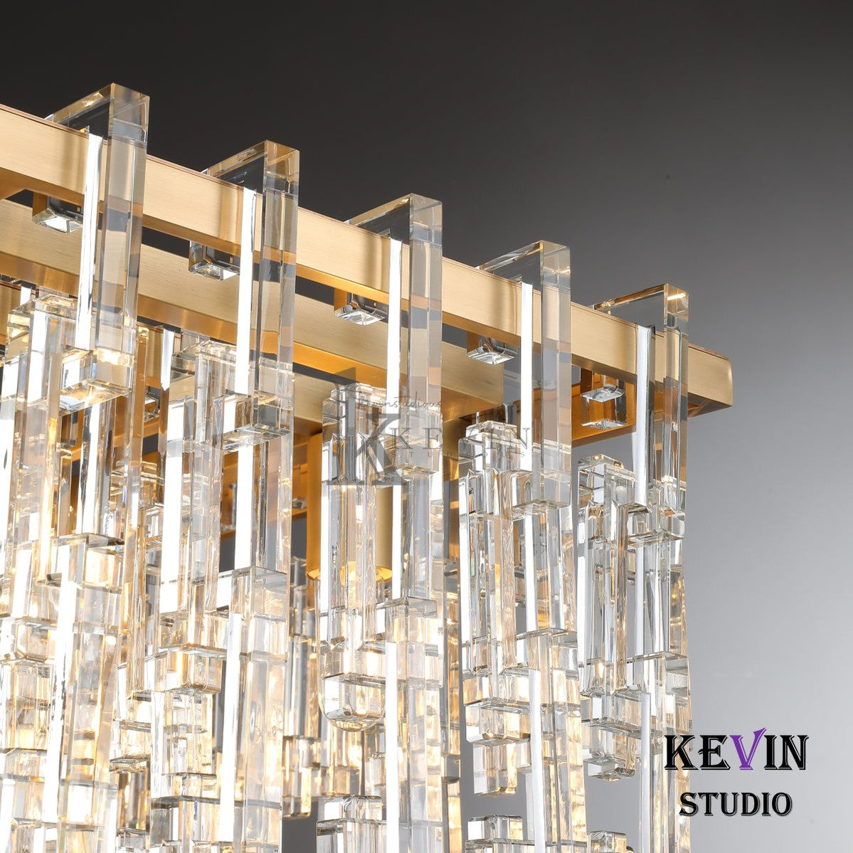 Momela Modern Crystal Rectangle Chandelier 60" Over Dining Table chandelier Kevin Studio Inc   