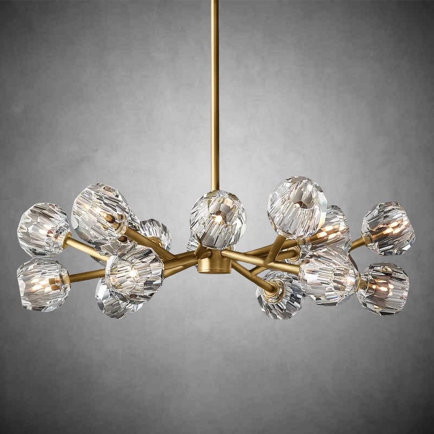 Bille De Crystal Round Chandelier 36"