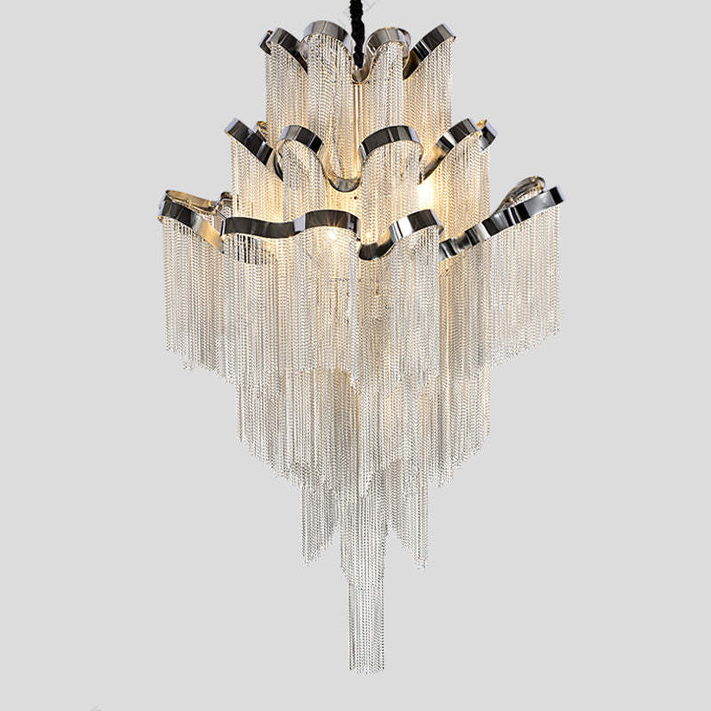 Kevin Glenn Aluminum Chain Tassel Stream Chandelier Chandeliers Kevinstudiolives   