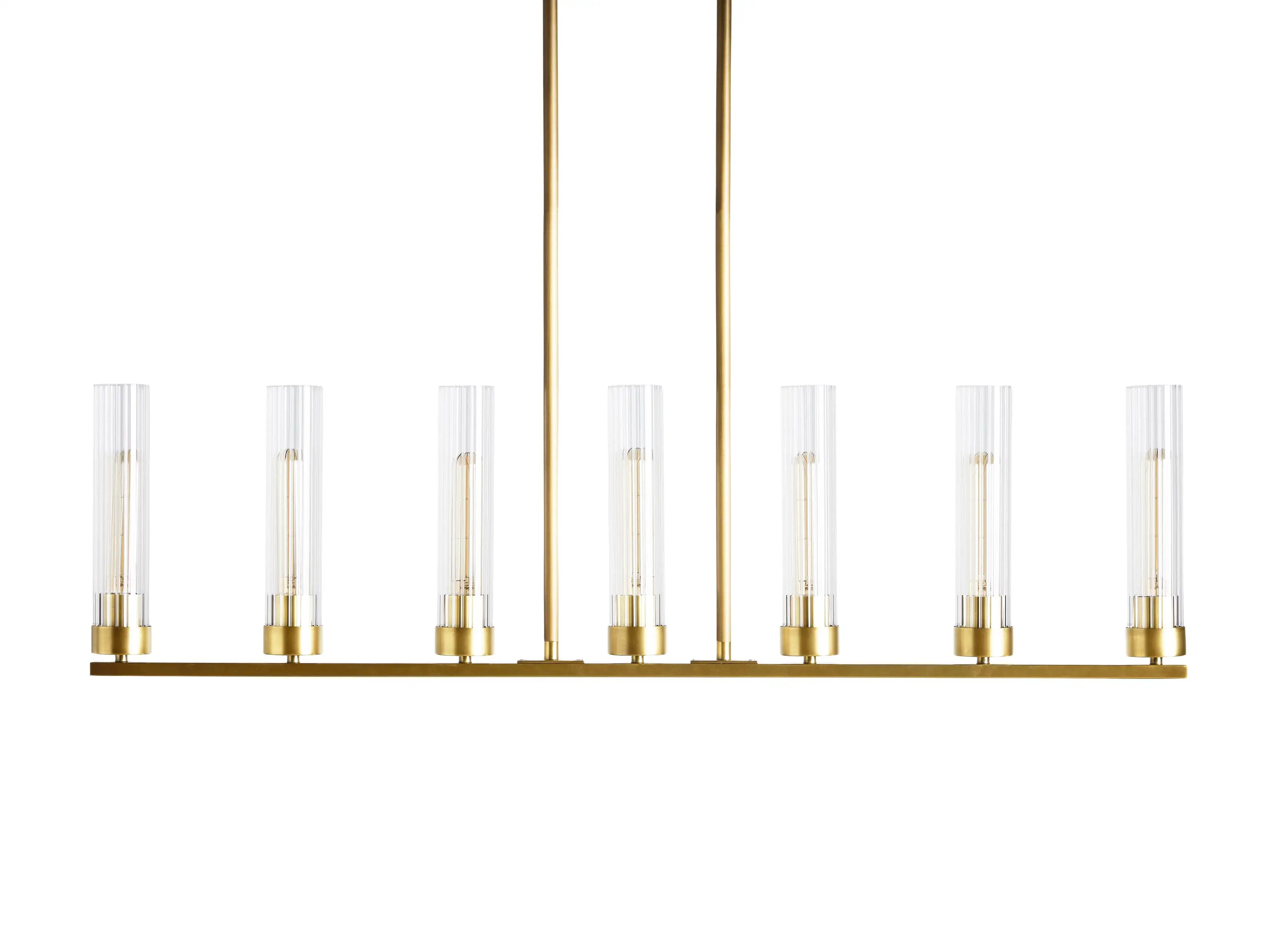 Andreas Linear Chandelier 31"W 46"W 54"W Chandelier Kevin Studio 7 Light Brass 