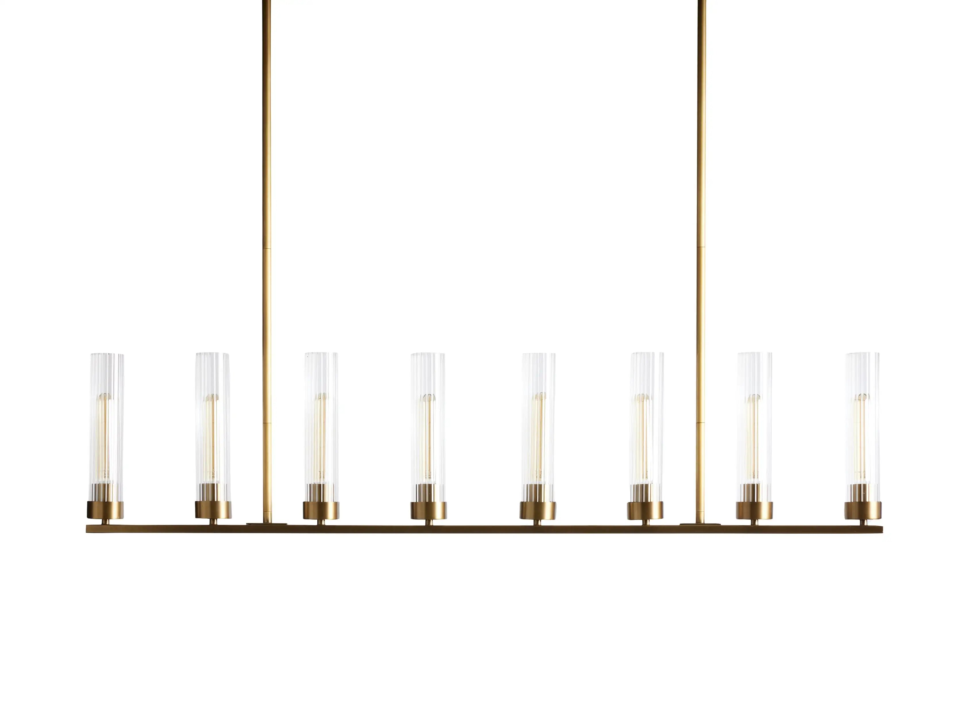 Andreas Linear Chandelier 31"W 46"W 54"W Chandelier Kevin Studio 8 Light Brass 