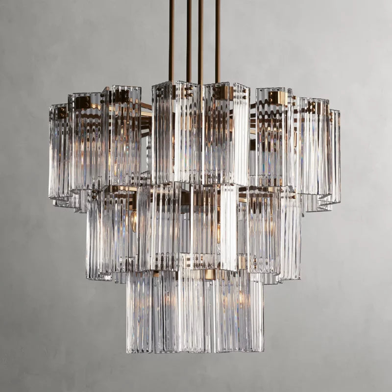 Delsie 38" Round Chandelier  Kevin Studio BRASS CLEAR 