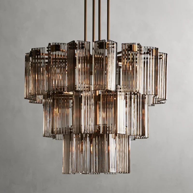 Delsie 38" Round Chandelier  Kevin Studio BRASS SMOKE 