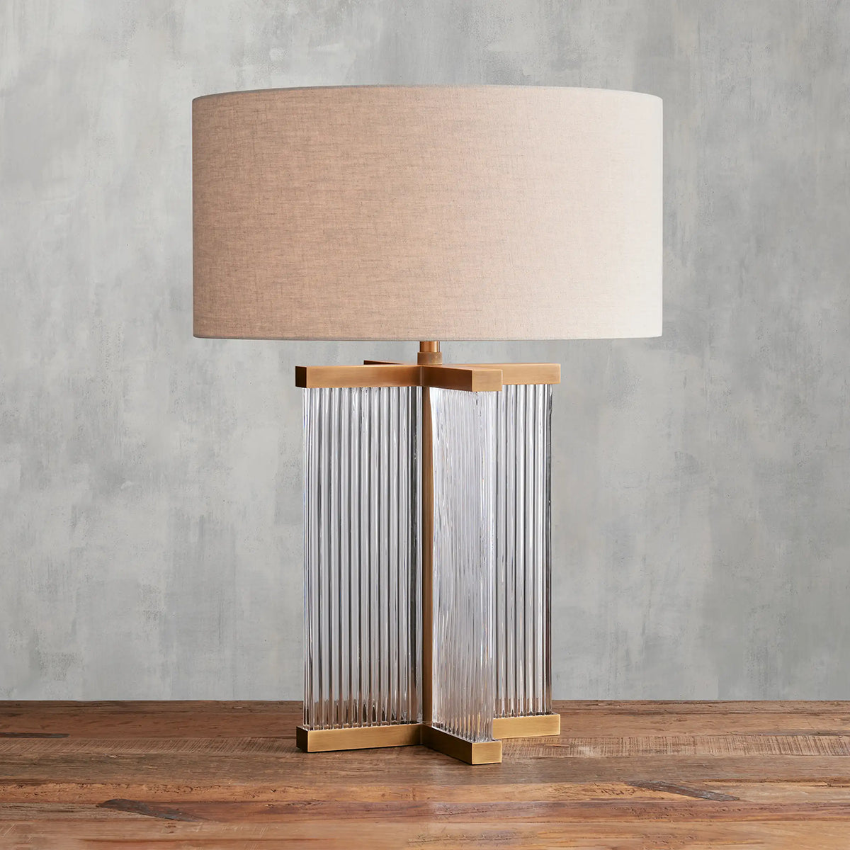 Delsie Table Lamp  Kevin Studio BRASS SMOKE FLAX