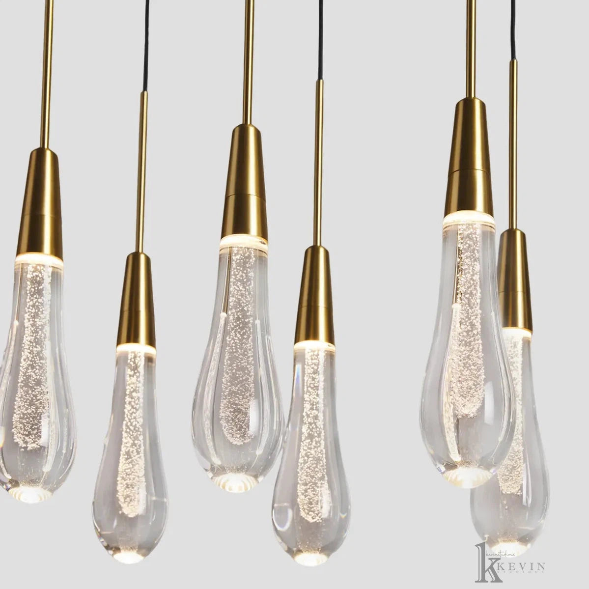 Soltaire Luminara Teardrop Modern Glass Linear Chandelier Chandelier Kevin Studio Inc   