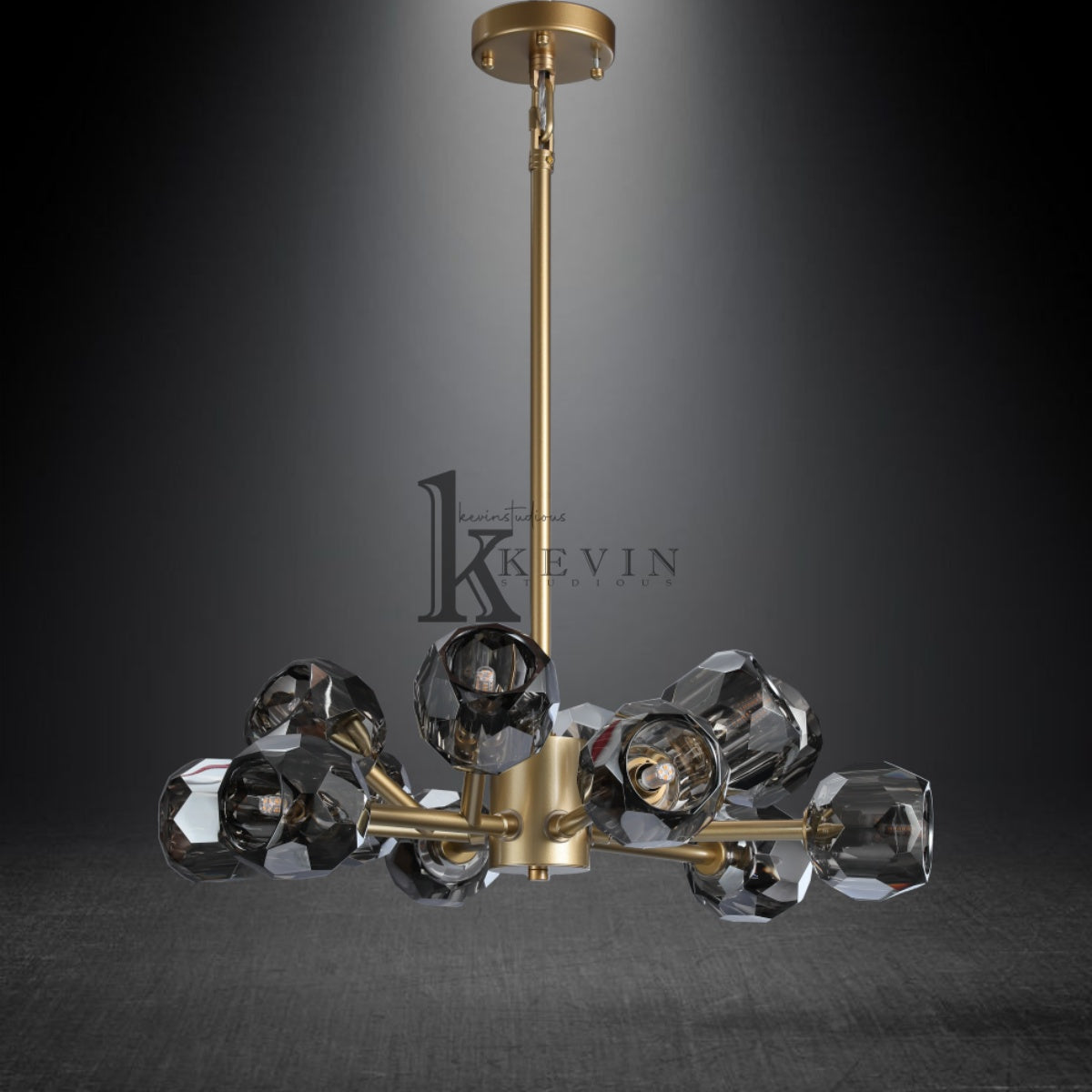 Kristal modern crystal ball round chandelier 24", 36", 48", 60", 72. Crystal ball colors available (Clear/Smoky).