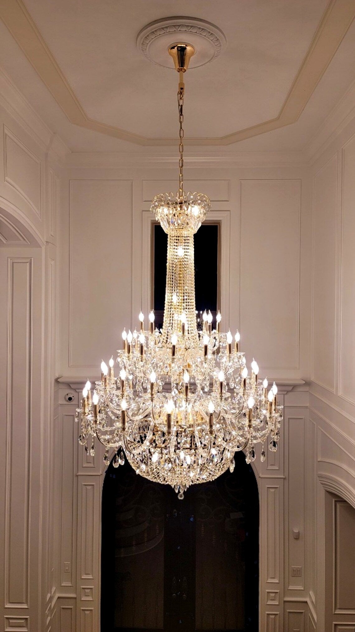 Extra Large European-style Multi-layers Candle Luxury Crystal Chandelier Gold Art Foyer/Staircase Decorative Light Fixture Chandeliers Kevinstudiolives   