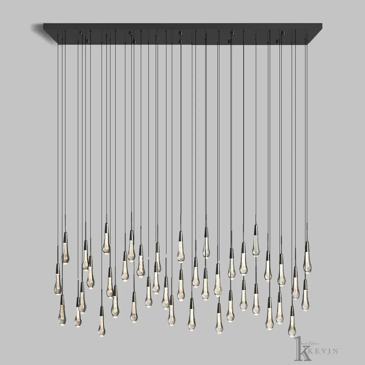 Soltaire Luminara Teardrop Modern Glass Linear Chandelier Chandelier Kevin Studio Inc   