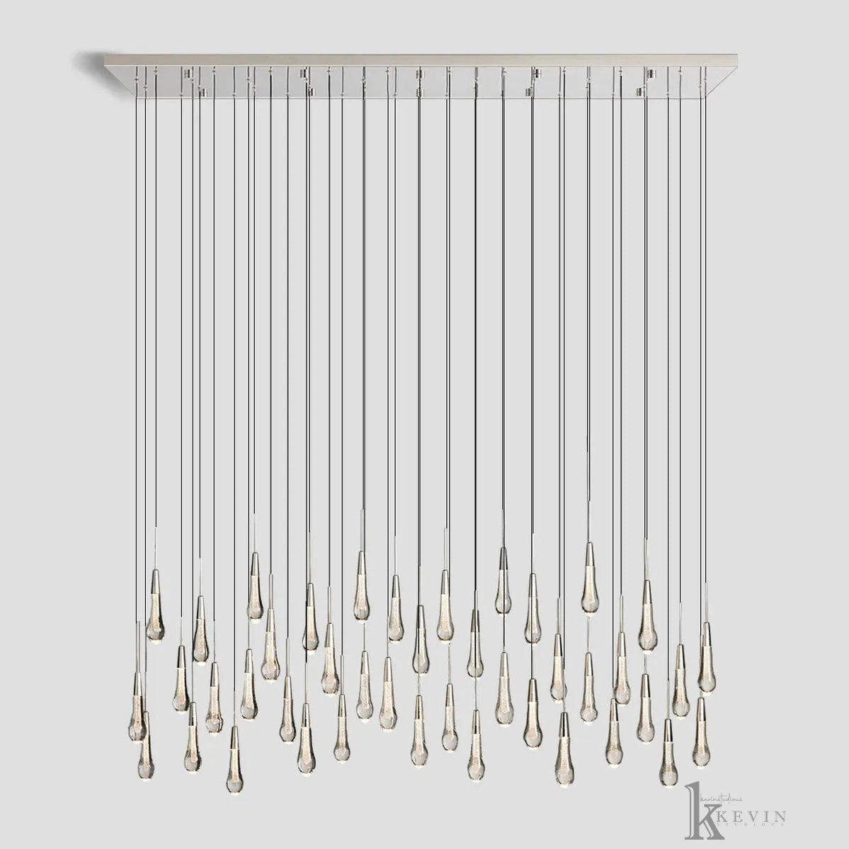 Soltaire Luminara Teardrop Modern Glass Linear Chandelier Chandelier Kevin Studio Inc Nickel 70'' 