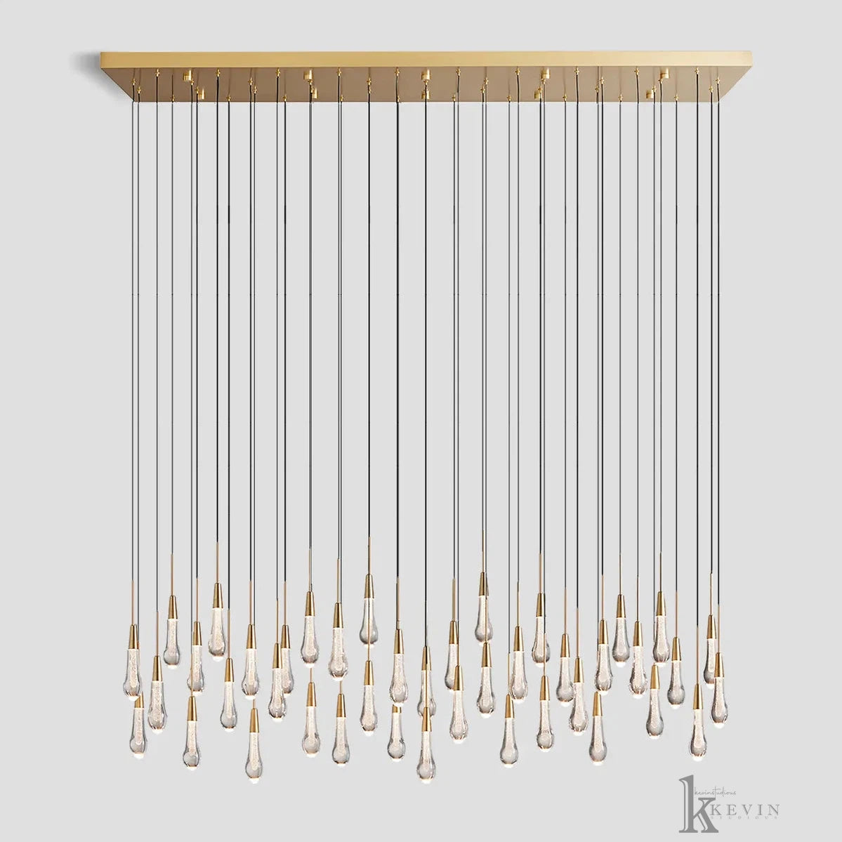 Soltaire Luminara Teardrop Modern Glass Linear Chandelier Chandelier Kevin Studio Inc   