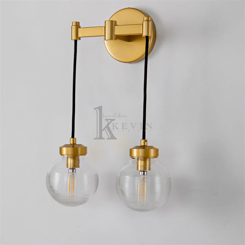 Kalita Modern Two Head Crystal Wall Sconces For Bedroom wall sconce Kevin Studio Inc   